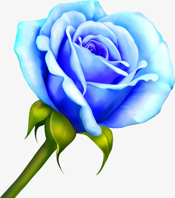 唯美蓝色花朵花瓣免抠