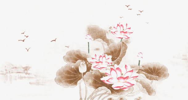 荷花海报免抠