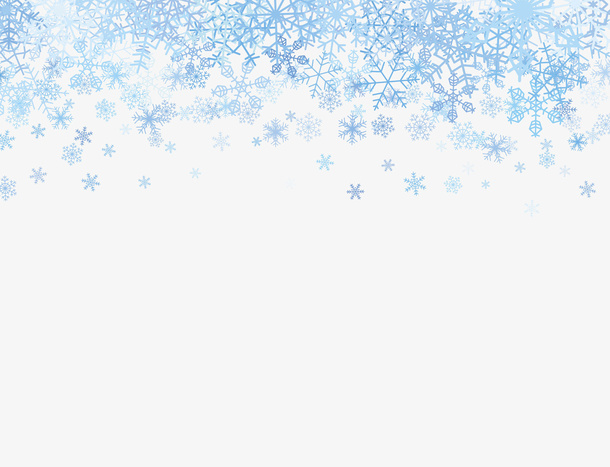 小清新蓝色雪花装饰背景免抠