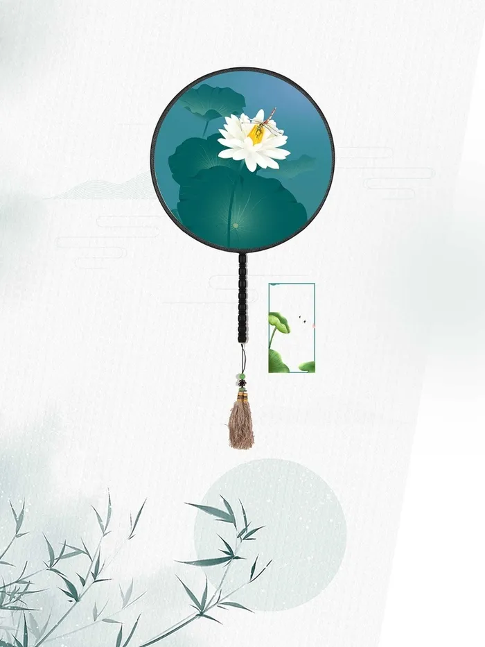 中国风荷塘月色荷花背景高清