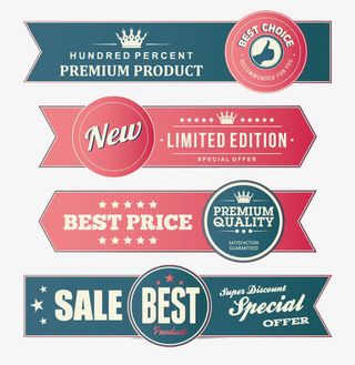 怀旧色尖角与圆形纸贴免抠