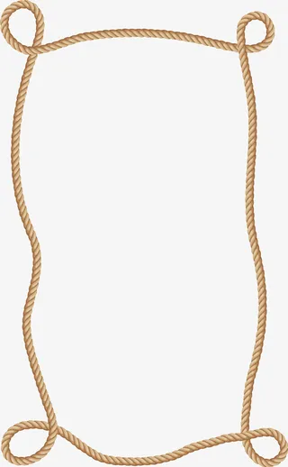 黄色编织绳子框架免抠