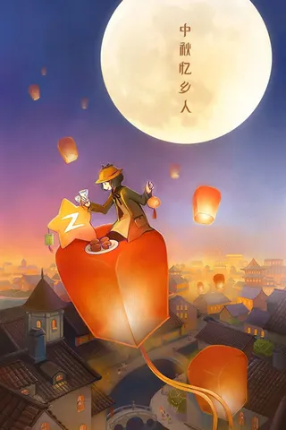 中秋思念家乡月亮背景素材