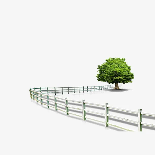 路边的栅栏树木免抠