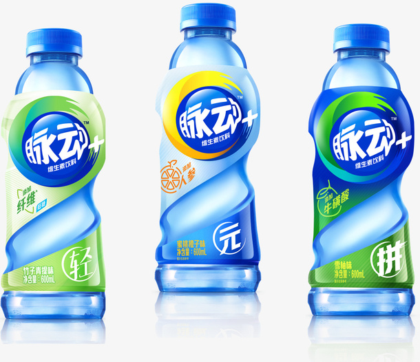 脉动饮料：雪柚味、竹子青提味、蜜桃橙子味免抠