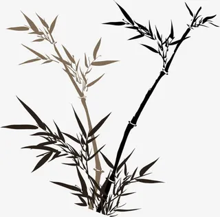 水墨艺术古典竹子免抠