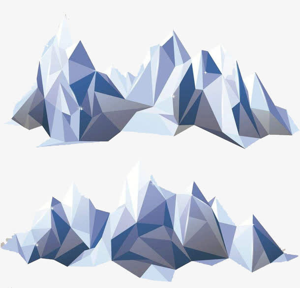 几何图形山峰免抠
