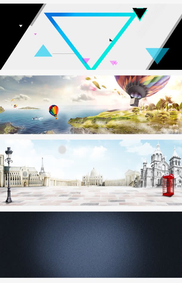 质感几何风景淘宝海报背景图免抠