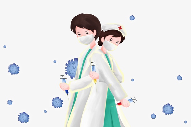 抗击疫情手绘卡通医生免扣免抠