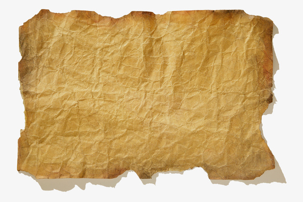 黄色揉皱的牛皮纸张免抠
