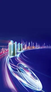荧光线条城市H5背景高清