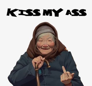 竖中指的老太太免抠