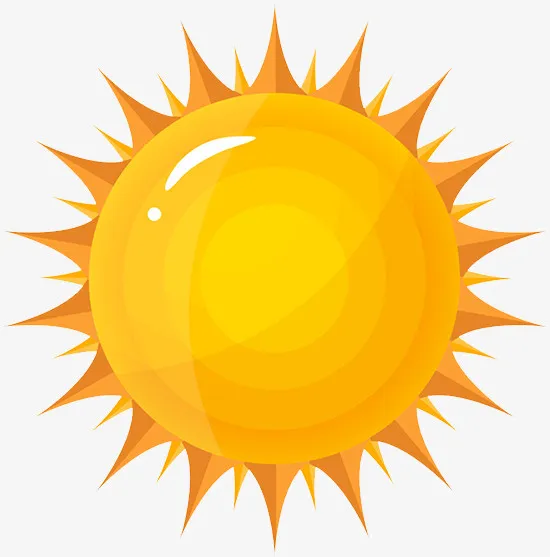太阳，卡通，热，夏天免抠