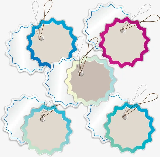 几何花边形卡片免抠