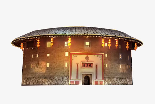 圆形灯楼免抠