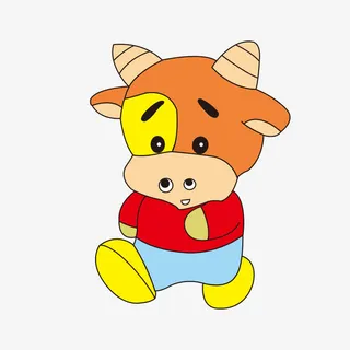 小牛卡通行走免抠