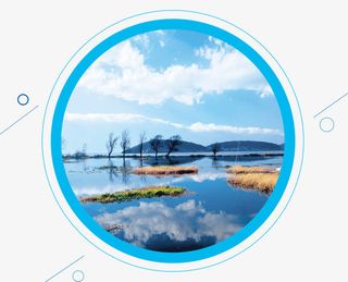 几何苍山洱海风景免抠