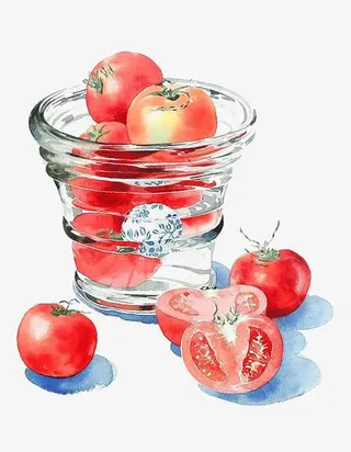 水彩西红柿免抠