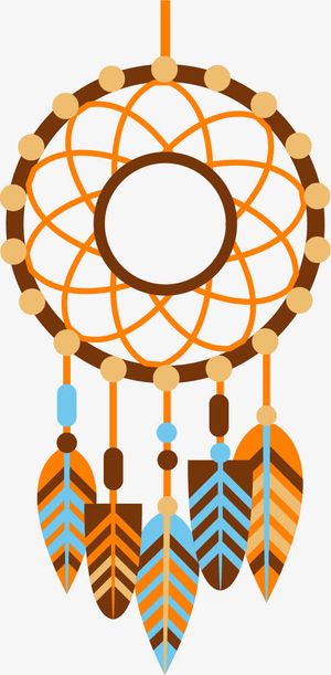 矢量图彩色的捕梦网免抠