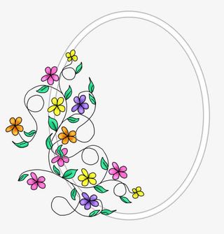 圆形植物装饰边框免抠