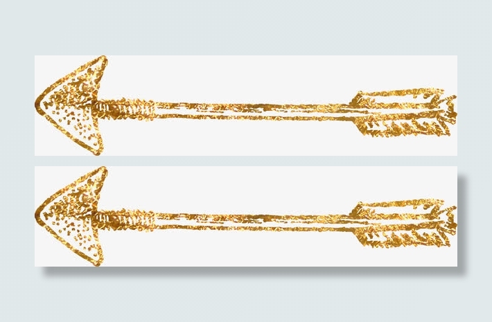 金片箭头金铂元素免抠