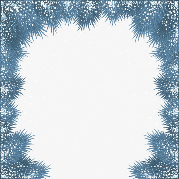 雪花冬季冰雪边框元素免抠