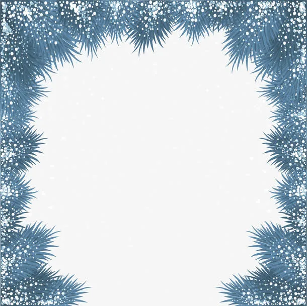 雪花冬季冰雪边框元素免抠