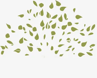 散落排布树叶元素免抠