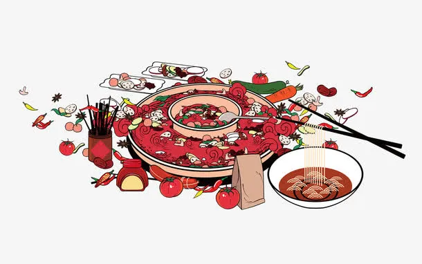 卡通火锅免抠