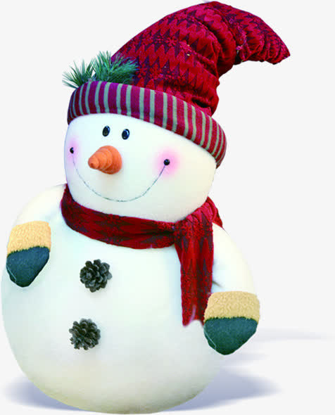 冬季红色帽子雪人玩具免抠