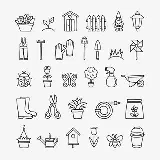 线条园艺图标图片免抠