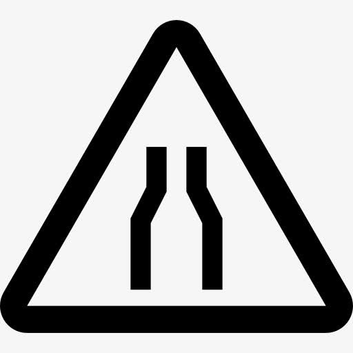 狭窄的双车道标志图标免抠