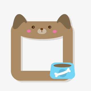 矢量可爱小狗相框免抠