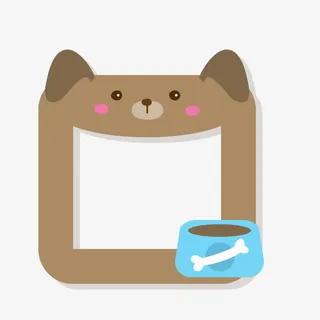 矢量可爱小狗相框免抠