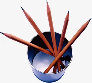 铅笔 笔筒 插画 素材免抠