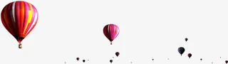 飘呀飘呀的热气球免抠
