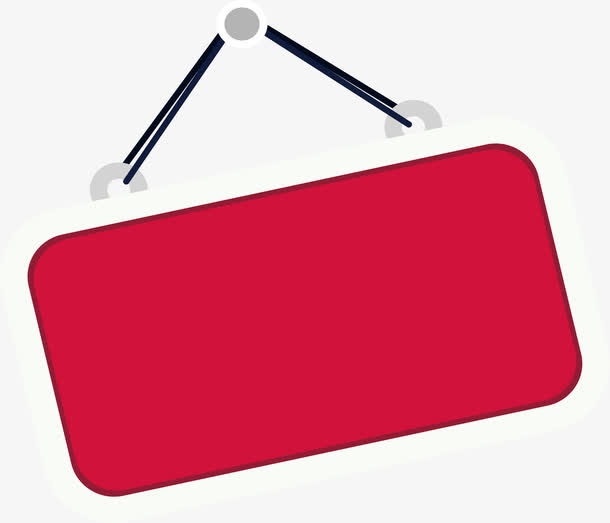 枚红色挂饰广告牌免抠