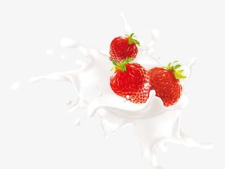 溅起的草莓牛奶免抠
