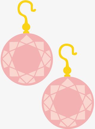 镂空圆形矢量吊坠耳环免抠