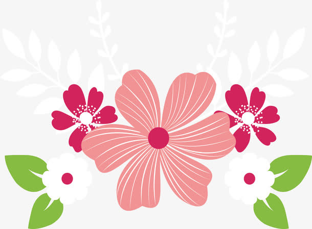 芙蓉花花束标题框免抠