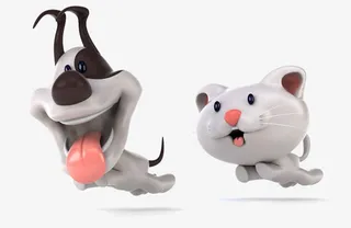 可爱的猫咪和狗狗免抠