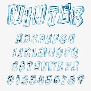 冬天冰冻字免抠