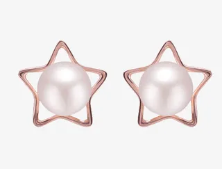 玛基雅星星珍珠耳饰免抠