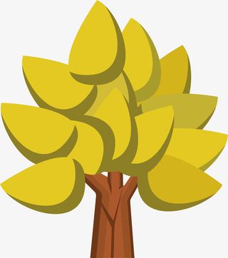 卡通手绘春天树木装饰插画免抠