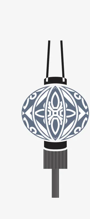 手绘花纹灯笼免抠