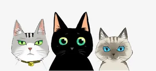 卡通粉色元素 卡通小猫咪免抠