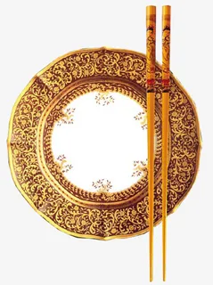 盘子 筷子 中国风免抠