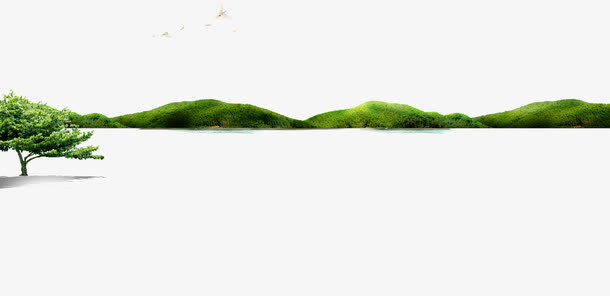 春天的青山和树木免抠背景摄影风景元素