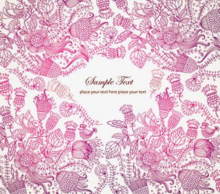 花草线描拼接免抠