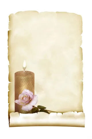 羊皮纸与蜡烛免抠